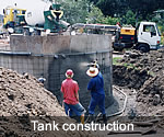 Concrete water tank construction for domestic use